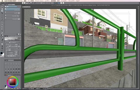 漫画・イラスト背景用3D素材「丘の住宅」(CLIP STUDIO用 3Dオブジェクト)