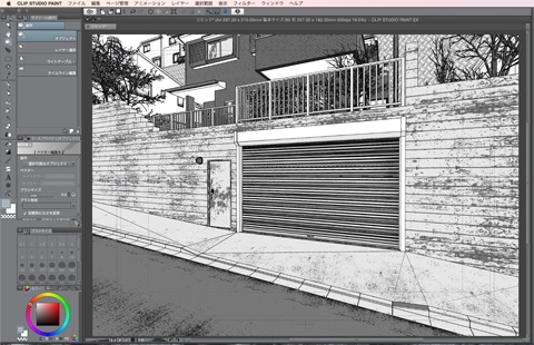 漫画・イラスト背景用3D素材「丘の住宅」(CLIP STUDIO用 3Dオブジェクト)
