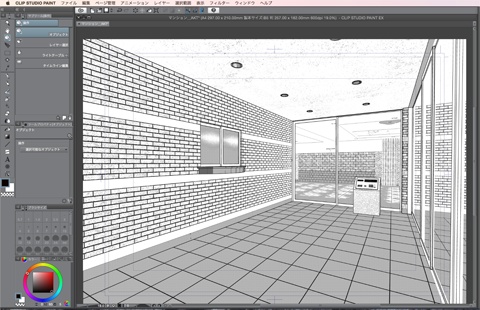 漫画・イラスト背景用3D素材「マンション1」(CLIP STUDIO用 3Dオブジェクト)