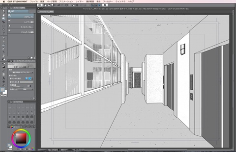 漫画・イラスト背景用3D素材「マンション1」(CLIP STUDIO用 3Dオブジェクト)
