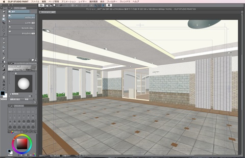 漫画・イラスト背景用3D素材「マンション1」(CLIP STUDIO用 3Dオブジェクト)