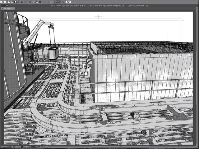 漫画 イラスト背景用3d素材 ビル屋上 Clip Studio用 3dオブジェクト 3ds E Factory Booth