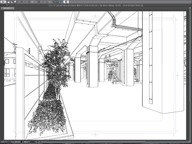 漫画背景用3D素材_「高架下公園」(CLIP STUDIO用 3Dオブジェクト)