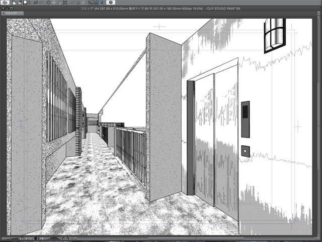 漫画・イラスト背景用3D素材「マンション2」(CLIP STUDIO用 3Dオブジェクト)