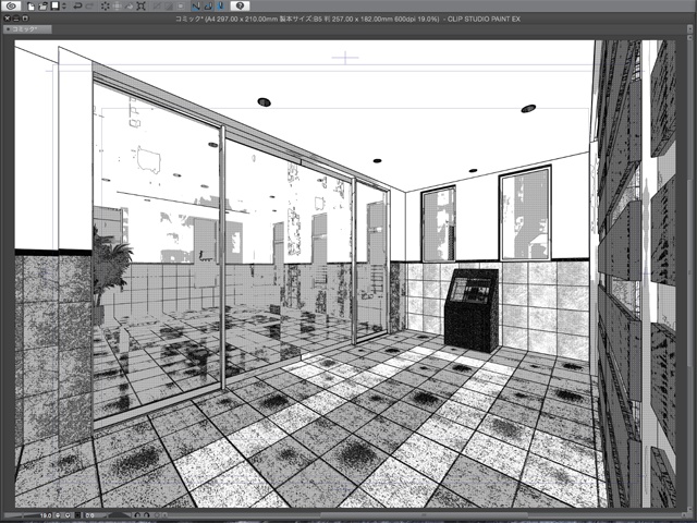 漫画・イラスト背景用3D素材「マンション2」(CLIP STUDIO用 3Dオブジェクト)