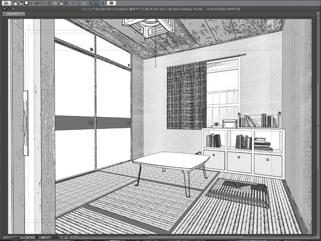 漫画背景用3D素材_「公団住宅Aの室内」(CLIP STUDIO用 3Dオブジェクト)