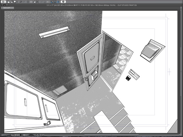 漫画背景用3D素材_「公団住宅Aの室内」(CLIP STUDIO用 3Dオブジェクト)