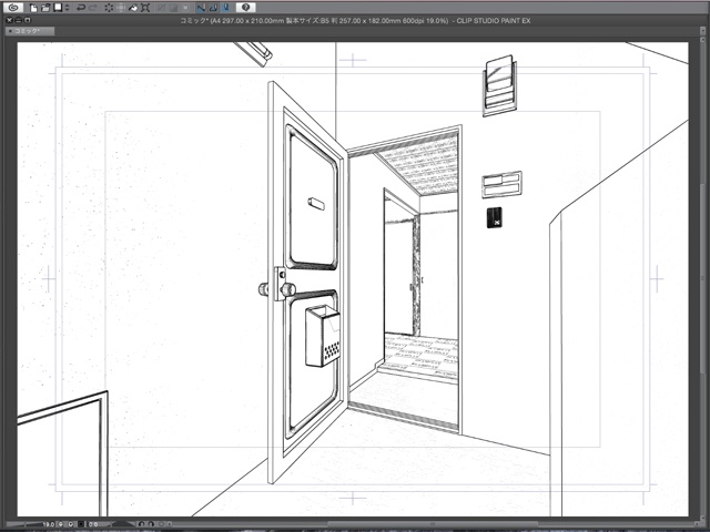 漫画背景用3D素材_「公団住宅Aの室内」(CLIP STUDIO用 3Dオブジェクト)