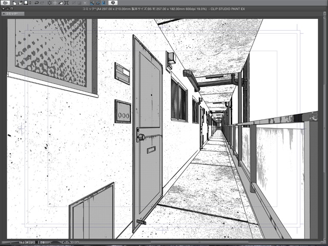 漫画背景用3D素材_「公団住宅B」(CLIP STUDIO用 3Dオブジェクト)