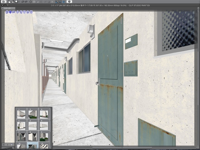 漫画背景用3D素材_「公団住宅B」(CLIP STUDIO用 3Dオブジェクト)