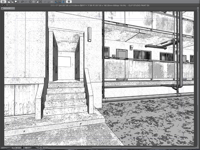 漫画背景用3D素材_「公団住宅B」(CLIP STUDIO用 3Dオブジェクト)