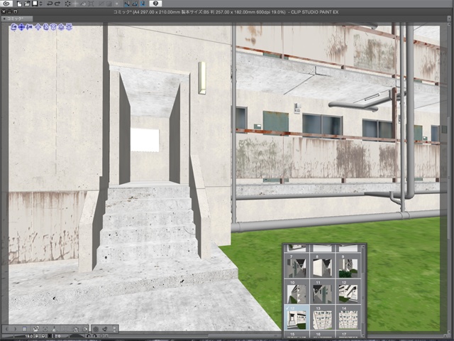 漫画背景用3D素材_「公団住宅B」(CLIP STUDIO用 3Dオブジェクト)