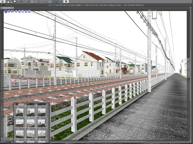 漫画背景用3D素材_「街2」(CLIP STUDIO用 3Dオブジェクト)