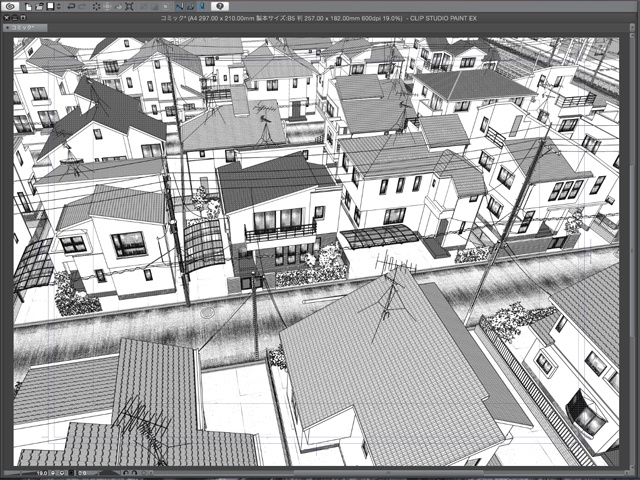 漫画背景用3D素材_「街2」(CLIP STUDIO用 3Dオブジェクト)