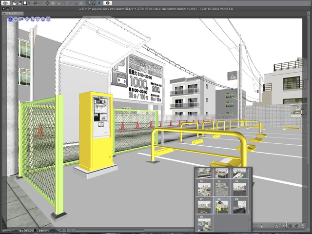 漫画背景用3D素材_「街2」(CLIP STUDIO用 3Dオブジェクト)