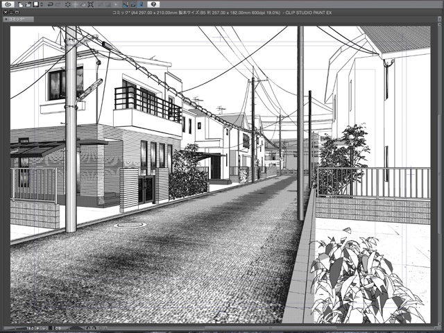 漫画背景用3D素材_「街2」(CLIP STUDIO用 3Dオブジェクト)