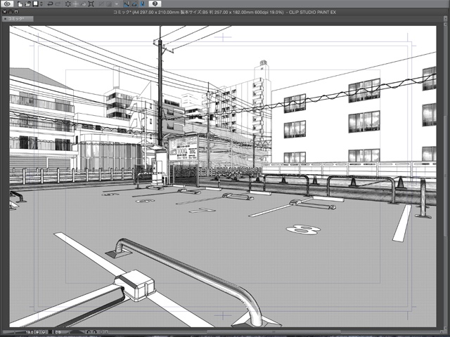 漫画背景用3D素材_「街2」(CLIP STUDIO用 3Dオブジェクト)