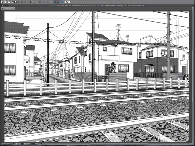 漫画背景用3D素材_「街2」(CLIP STUDIO用 3Dオブジェクト)