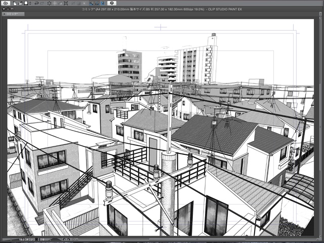 漫画背景用3D素材_「街2」(CLIP STUDIO用 3Dオブジェクト)