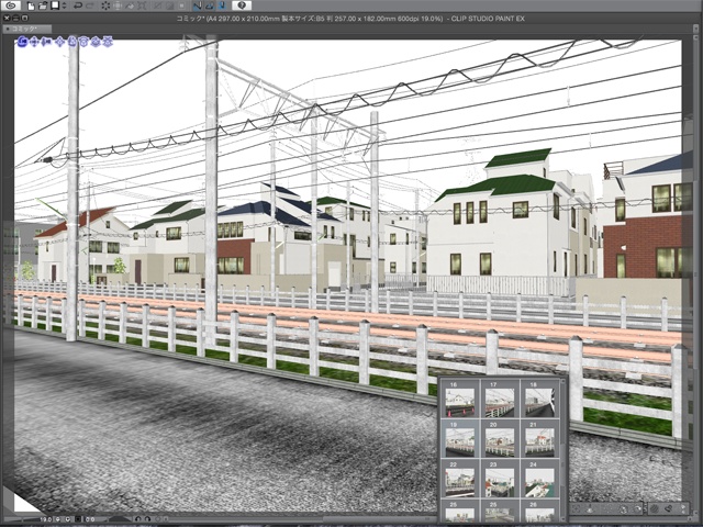 漫画背景用3D素材_「街2」(CLIP STUDIO用 3Dオブジェクト)