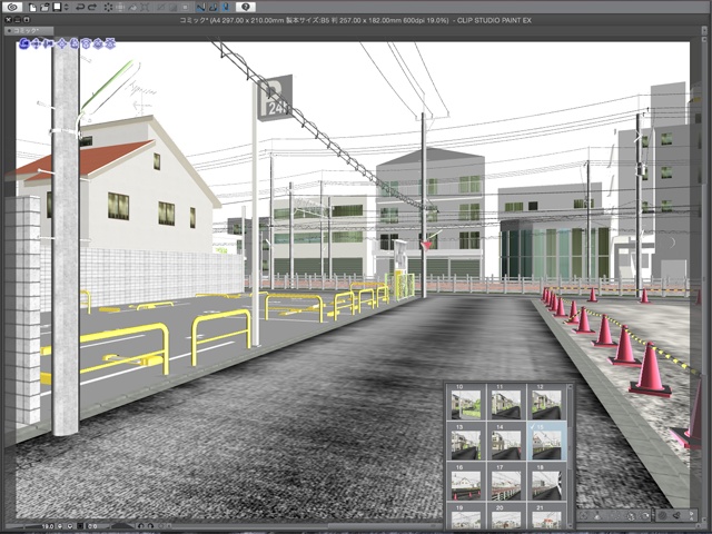 漫画背景用3D素材_「街2」(CLIP STUDIO用 3Dオブジェクト)