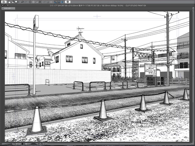 漫画背景用3D素材_「街2」(CLIP STUDIO用 3Dオブジェクト)