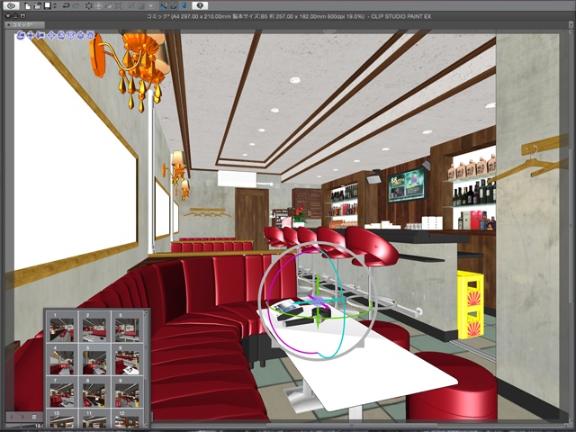 漫画背景用3D素材_「カラオケBar」(CLIP STUDIO用 3Dオブジェクト)
