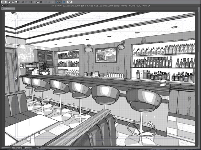 漫画背景用3D素材_「カラオケBar」(CLIP STUDIO用 3Dオブジェクト)