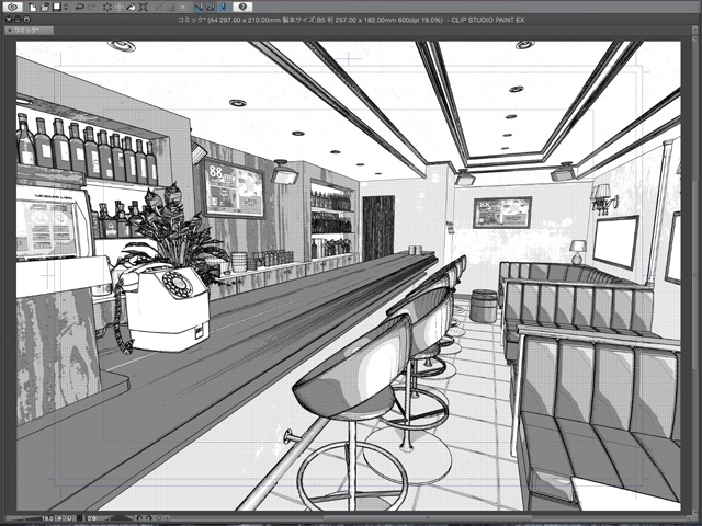 漫画背景用3D素材_「カラオケBar」(CLIP STUDIO用 3Dオブジェクト)