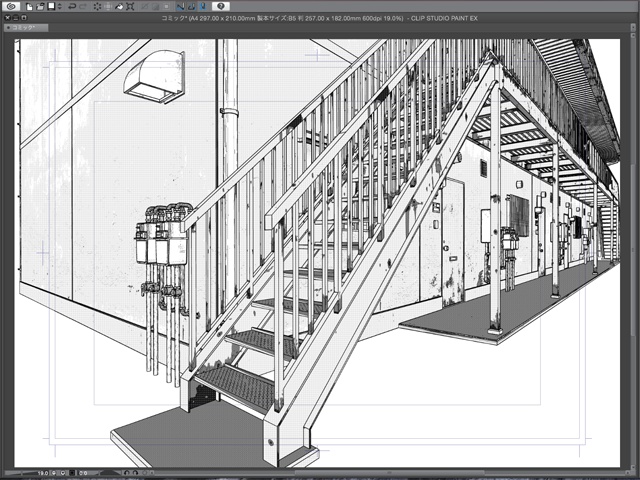 漫画背景用3D素材_「アパート_B」(CLIP STUDIO用 3Dオブジェクト)