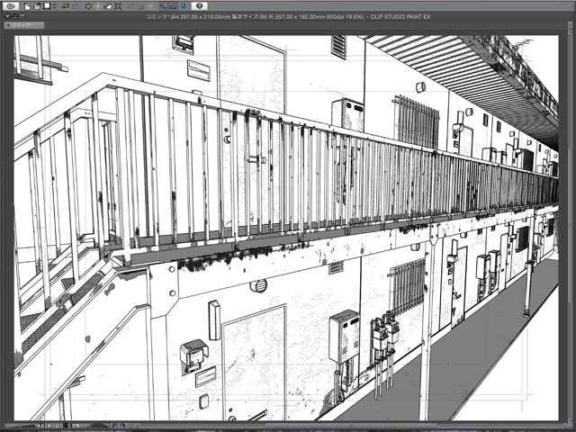 漫画背景用3D素材_「アパート_B」(CLIP STUDIO用 3Dオブジェクト)