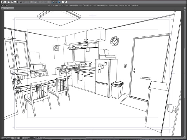 漫画背景用3D素材_「アパート_Bの室内」(CLIP STUDIO用 3Dオブジェクト)
