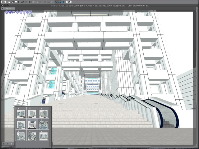 漫画背景用3D素材 「お台場のビル」(CLIP STUDIO用 3Dオブジェクト)