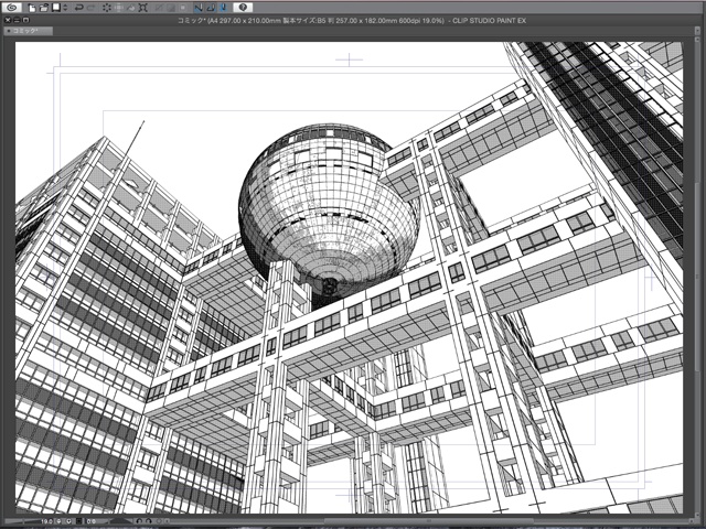 漫画背景用3D素材 「お台場のビル」(CLIP STUDIO用 3Dオブジェクト)