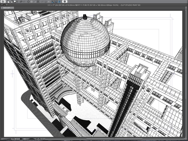 漫画背景用3D素材 「お台場のビル」(CLIP STUDIO用 3Dオブジェクト)