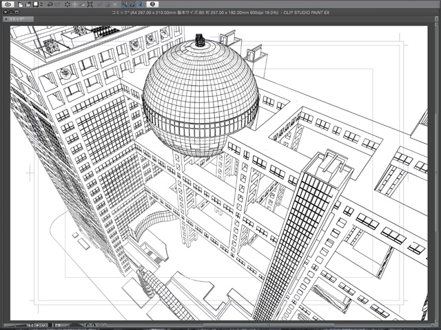 漫画背景用3D素材 「お台場のビル」(CLIP STUDIO用 3Dオブジェクト)
