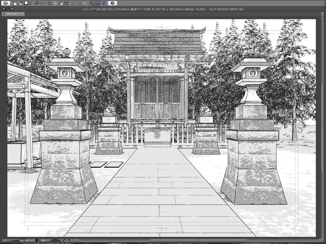 漫画背景用3D素材 「神社」(CLIP STUDIO用 3Dオブジェクト)