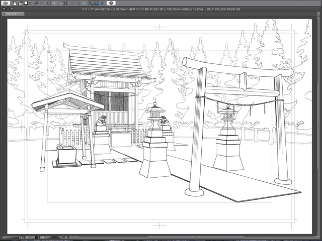 漫画背景用3D素材 「神社」(CLIP STUDIO用 3Dオブジェクト)