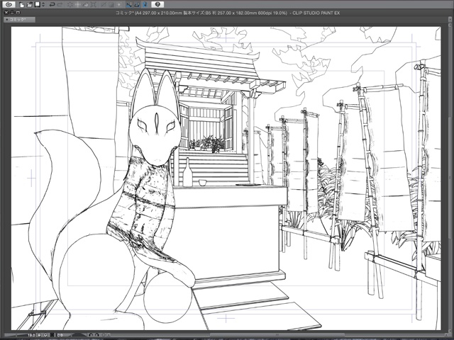 漫画背景用3D素材 「稲荷神社」(CLIP STUDIO用 3Dオブジェクト)