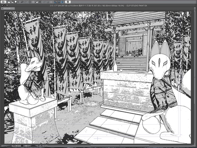 漫画背景用3D素材 「稲荷神社」(CLIP STUDIO用 3Dオブジェクト)