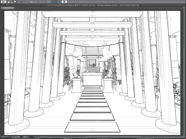 漫画背景用3D素材 「稲荷神社」(CLIP STUDIO用 3Dオブジェクト)