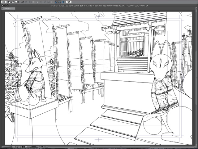 漫画背景用3D素材 「稲荷神社」(CLIP STUDIO用 3Dオブジェクト)