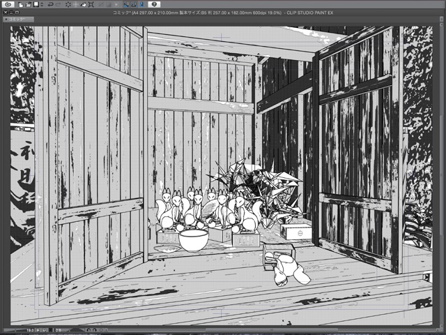 漫画背景用3D素材 「稲荷神社」(CLIP STUDIO用 3Dオブジェクト)