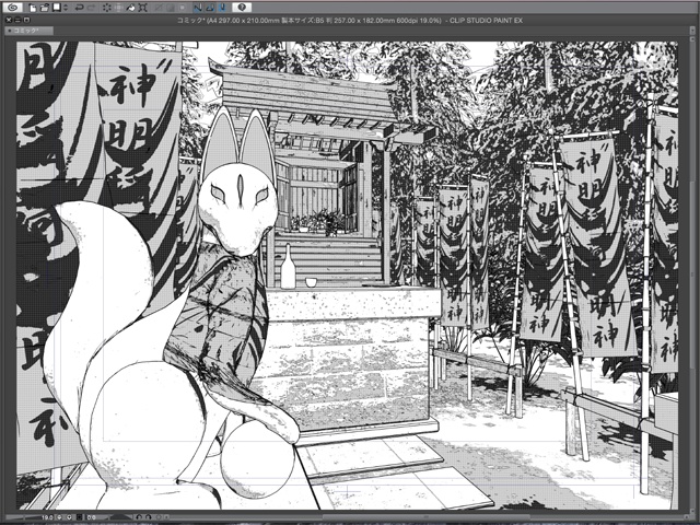 漫画背景用3D素材 「稲荷神社」(CLIP STUDIO用 3Dオブジェクト)