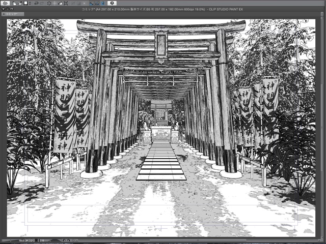 漫画背景用3D素材 「稲荷神社」(CLIP STUDIO用 3Dオブジェクト)