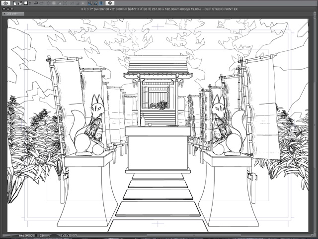 漫画背景用3D素材 「稲荷神社」(CLIP STUDIO用 3Dオブジェクト)