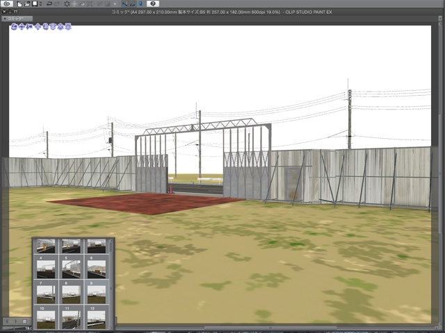 漫画背景用3D素材_「建設現場の囲い」(CLIP STUDIO用 3Dオブジェクト)