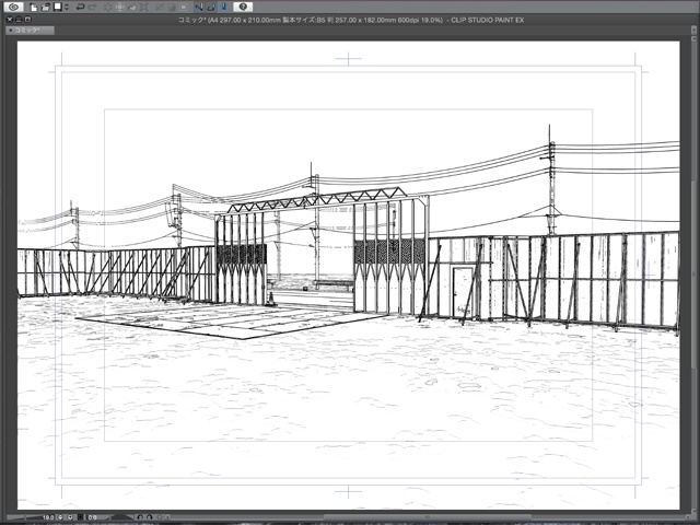漫画背景用3D素材_「建設現場の囲い」(CLIP STUDIO用 3Dオブジェクト)