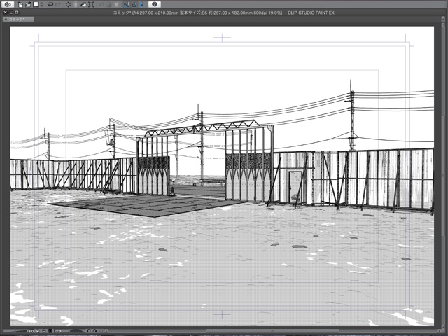 漫画背景用3D素材_「建設現場の囲い」(CLIP STUDIO用 3Dオブジェクト)