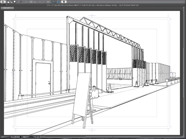 漫画背景用3D素材_「建設現場の囲い」(CLIP STUDIO用 3Dオブジェクト)